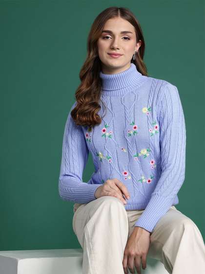 DressBerry Women
                        Floral Pullover with Embroidered Detail