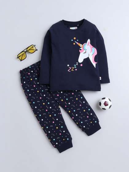 BUMZEE Girls Printed
                      Pure Cotton Night suit