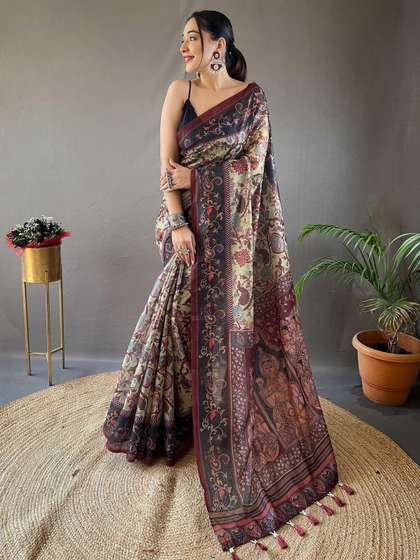 Mitera Kalamkari Printed Saree