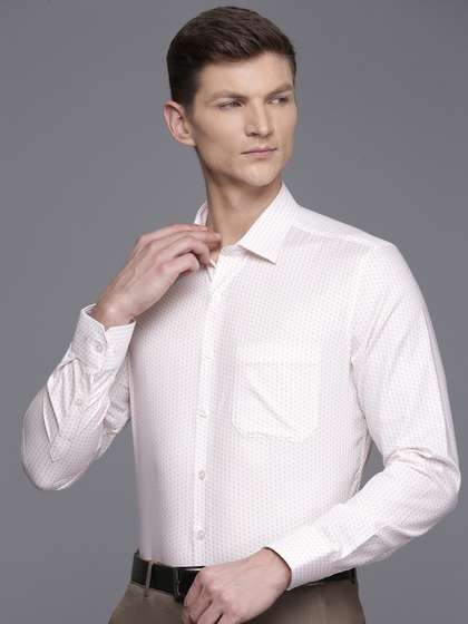 Louis Philippe Pure Cotton Slim Fit Opaque Printed Formal Shirt
