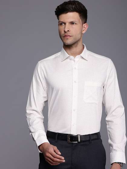 Louis Philippe Pure Cotton Slim Fit Opaque Printed Formal Shirt
