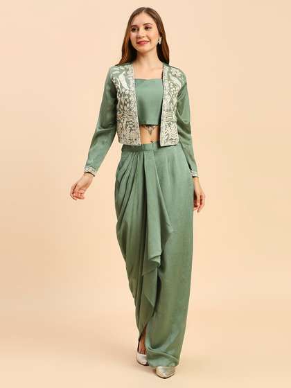 MADHURAM Square
                          Neck Ready To Wear Silk Lehenga & Choli
                          With Shrug