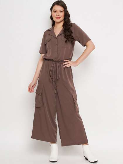 Color Cocktail
                          Shirt Collar Basic Jumpsuit