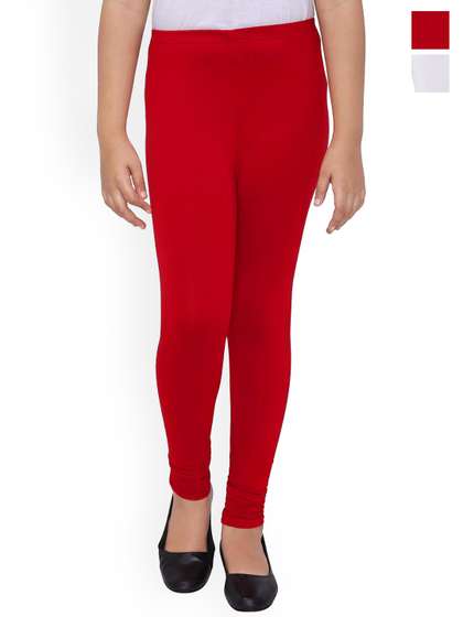 BAESD Girls Pack Of 2
                    4-Way Stretch Churidar Length Leggings
