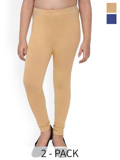 BAESD Girls Pack Of 2
                      4-Way Stretch Churidar Length Leggings