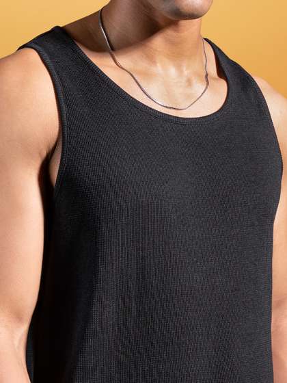DAMENSCH Statement Waffle Premium Waffle Texture Colours by High IQ Dyes Tank Tops