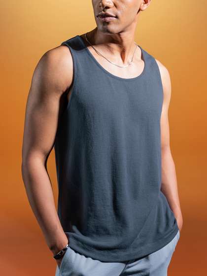 DAMENSCH Statement
                        Waffle Premium Waffle Texture Colours by High IQ
                        Dyes Tank Tops
