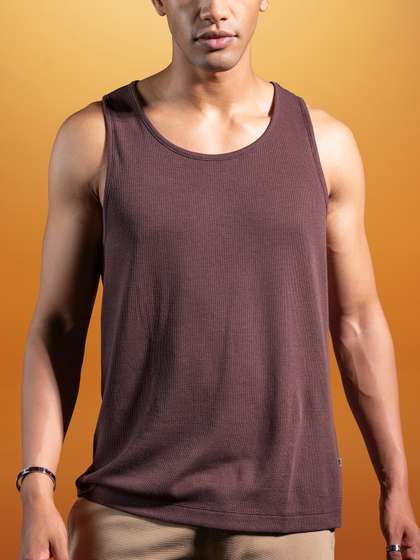 DAMENSCH Statement
                        Waffle Premium Waffle Texture Colours by High IQ
                        Dyes Tank Tops