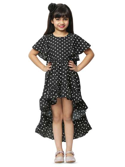 BAESD Polka Dot Print
                    Flared Sleeve Fit & Flare Dress