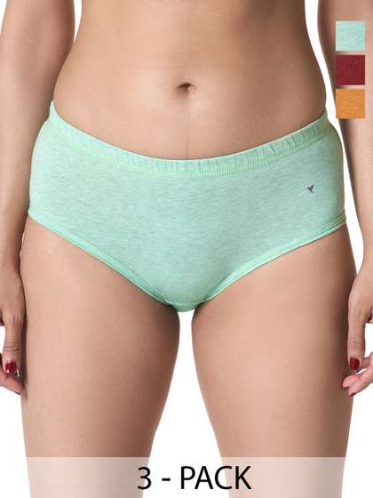 BLOSSOM Hipster With
                        Inner Elastic Waistband & Elastic-Free
                        Thighline_MILANGE PANTY 3 PACK