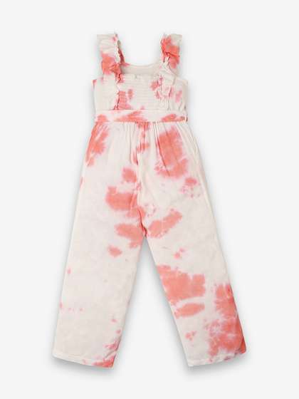 Ed-a-Mamma Girls Tie-Dye
                    Square Neck Waist Tie-Ups Pure Cotton Culotte
                    Jumpsuit