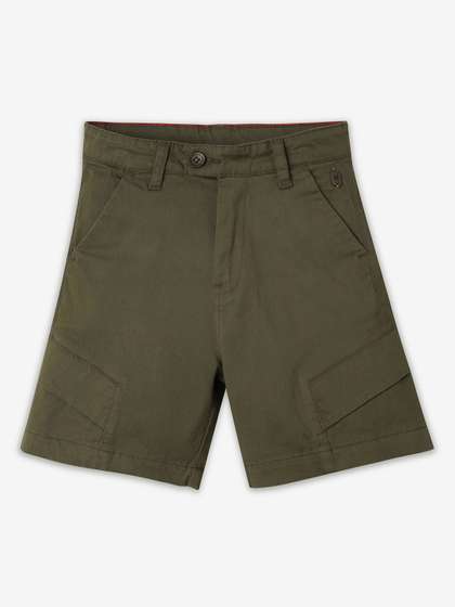 Ed-a-Mamma Boys Solid
                    Shorts With Button Closure
