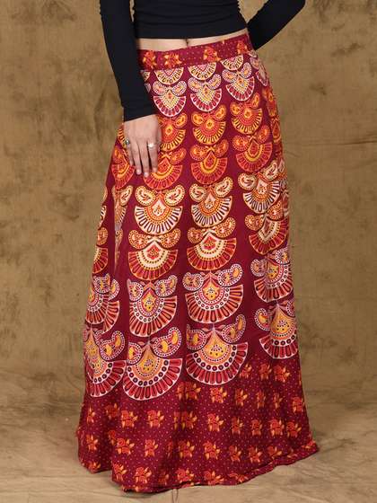 Exotic India Cotton Wrap Maxi Skirts