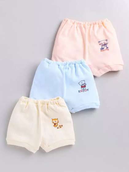Redden Girls Assorted
                    Pack Of 3 Cotton Mid-Rise Basic Briefs