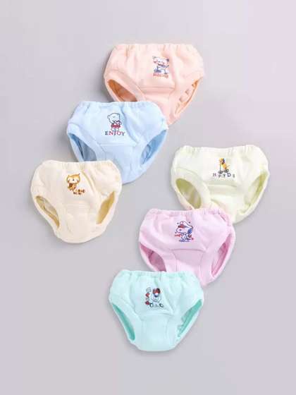 Redden Infants Girls
                      Assorted Pack Of 6Printed Cotton Basic Briefs