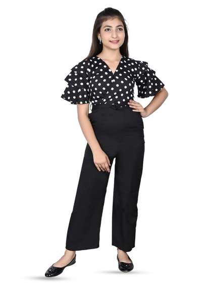 FELLAMO Girls Printed
                    V-Neck Basic Jumpsuit