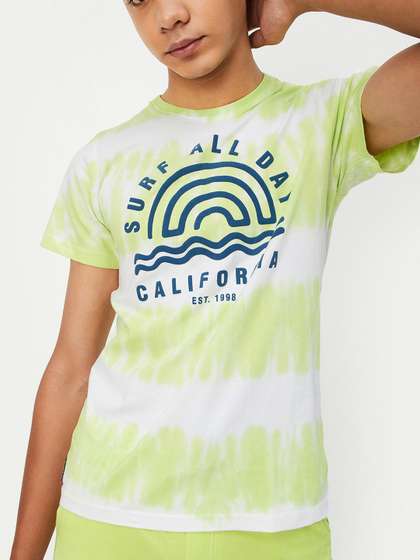 max Boys Graphic Printed Pure Cotton T-shirt