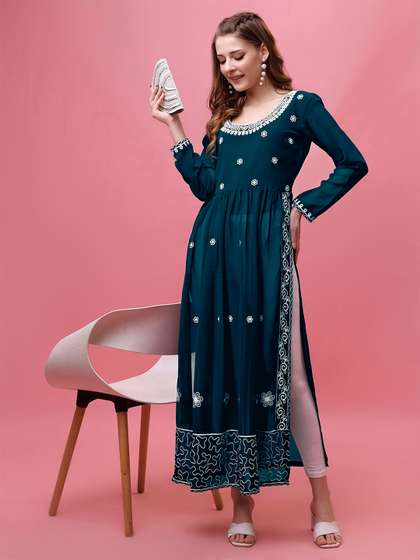 Shree Ramkrishna Fab Embroidered A-Line Kurta