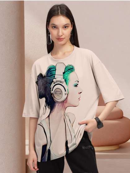 HELLCAT Graphic Printed Round Neck Oversized T-shirt