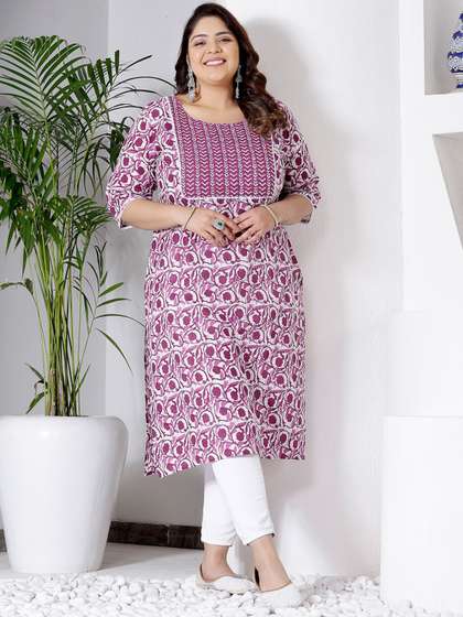 Little More By Stylum Plus Size Straight Kurta
