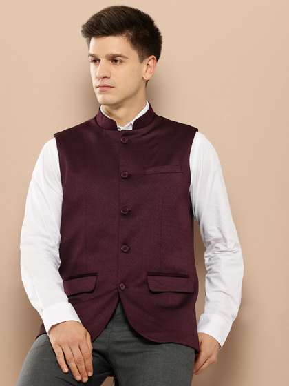 INVICTUS Textured Nehru Jacket
