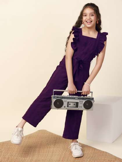 FASHION DREAM Girls
                    Square Neck Basic Jumpsuit