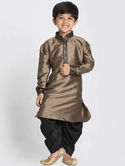 VASTRAMAY Boys Ethnic
                    Motifs Straight Kurta with Dhoti Pants