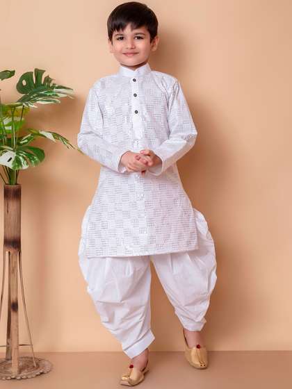 BAESD Boys Ethnic Motifs
                    Embroidered Regular Kurta & Patiala