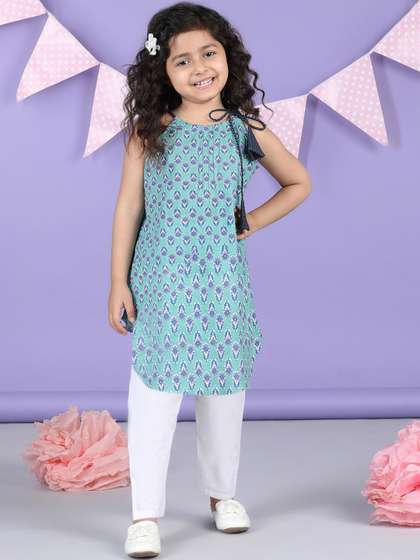 Sangria Floral Printed
                      Pure Cotton A-Line Kurta With Trousers Set