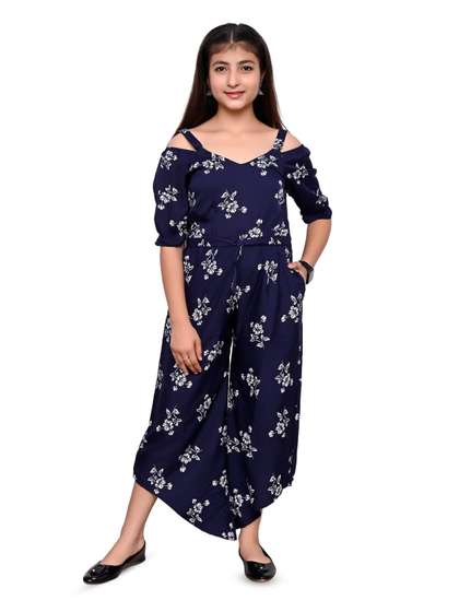 FELLAMO Girls Printed
                      Shoulder Straps Basic Jumpsuit