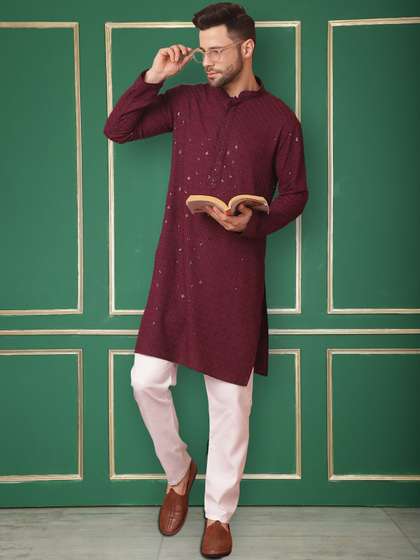 Jompers Geometric Embroidered Kurta