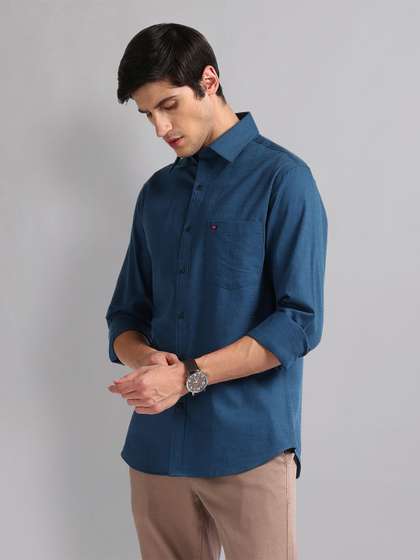 AD By Arvind Patterned
                      Weave Slim Fit Shirt