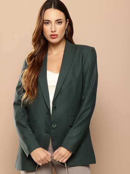 her by invictus
                        Textured Single-Breasted Shawl Collar Smart
                        Casual Blazers