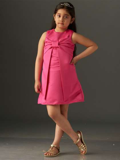 KidsDew Girls Sleeveless
                    Bow Detail A-Line Dress