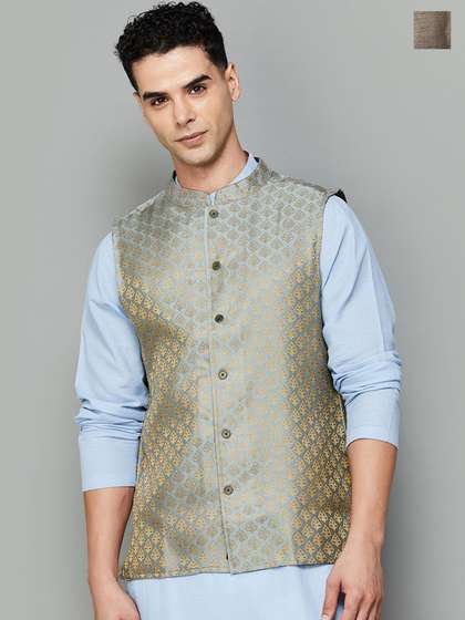 Melange by Lifestyle Woven Design Nehru Jacket