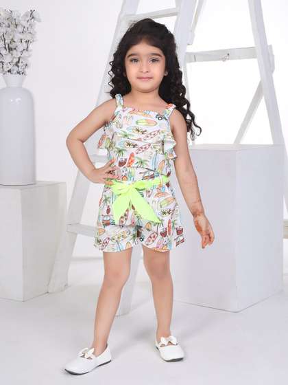 Peppermint Girls Printed
                    Cotton Playsuit