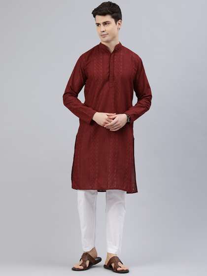 Majestic Man Men Ethnic Motifs Embroidered Kurta