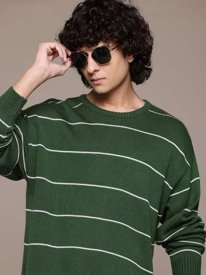 The Roadster
                          Lifestyle Co. Men Striped Acrylic Pullover