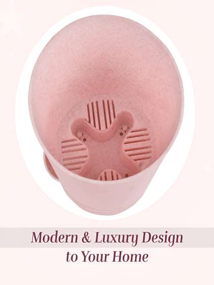 Kuber Industries Pink 6 Pieces Marble Finish Planters With Tray