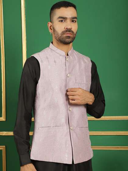 Anouk Silk Cotton Nehru Jacket