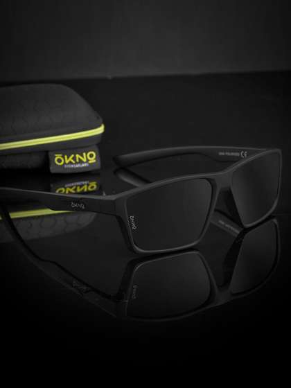 OKNO Polarised and
                        UV Protected Lens Black Unisex Wrap-Around
                        Sports Sunglasses