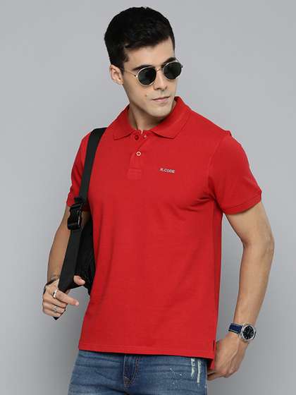 R.Code by The Roadster Life Co. Polo Collar Cotton Casual T-shirt