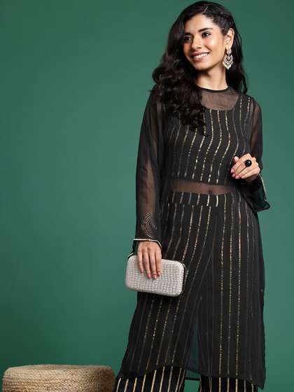 Sangria Lace Detailed Kurta Set
