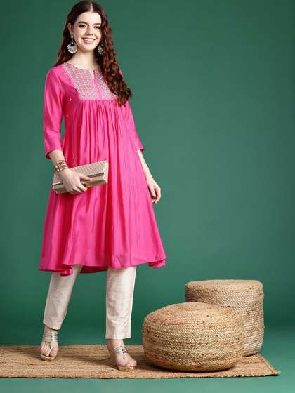 Sangria Yoke Design A-Line Kurta