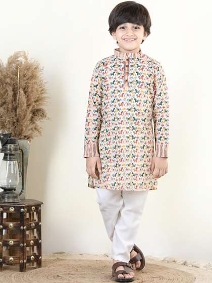 Sangria Boys Printed
                    Pure Cotton Straight Kurta With Pyjama Set