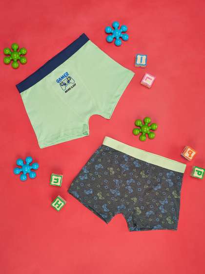 Pantaloons Junior Boys
                    Pack Of 2 Printed Pure Cotton Trunks