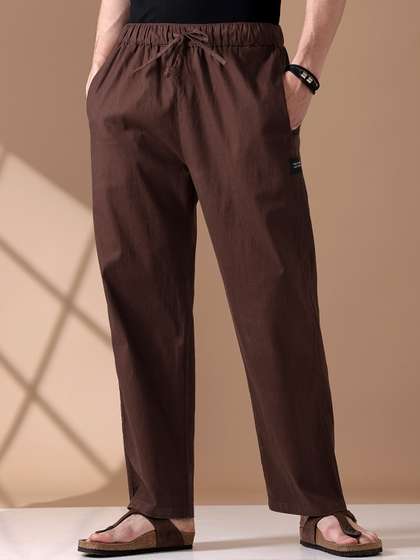 Beyoung Men Loose
                        Fit Mid-Rise Cotton Lounge Pants
