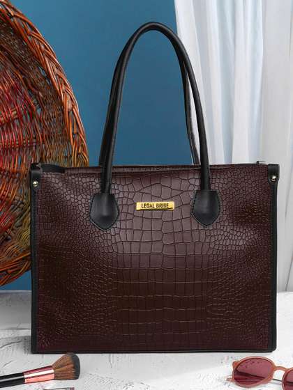 LEGAL BRIBE Animal Textured Structured Tote Bag