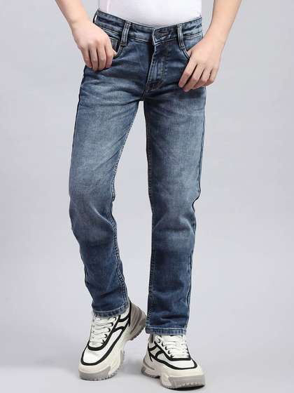 Monte Carlo Boys
                      Mid-Rise Dark Shade Heavy Fade Clean Look Cotton
                      Jeans
