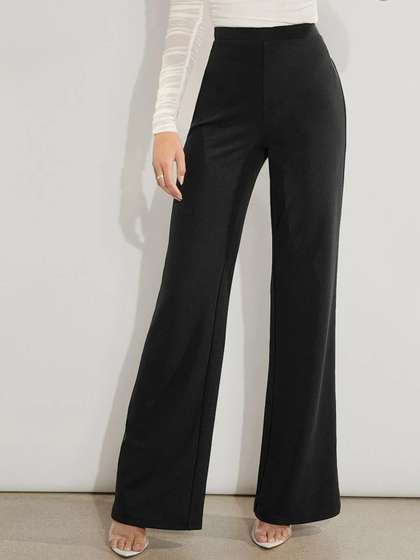 Stylecast X Slyck
                      Women Comfort Wrinkle Free Parallel Regular Fit
                      Trousers